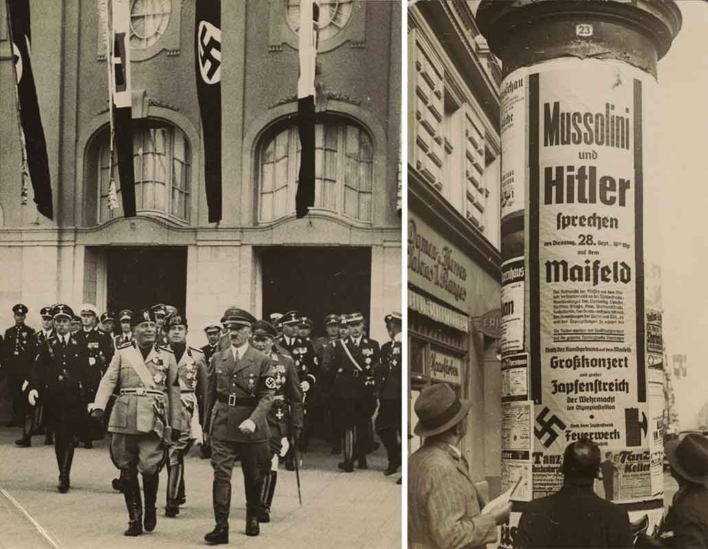 Hitler e Mussolini dalla stazione ferroviaria di Heerstrasse a Berlino